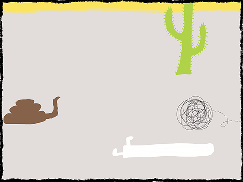dead Raschera and tumbling tumbleweed