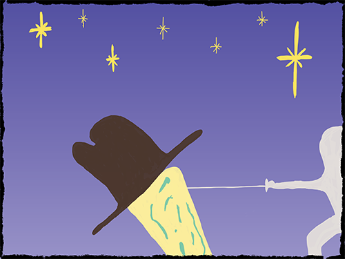 stabbed Stilton under twinkling stars