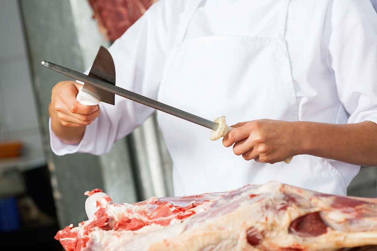 butcher with a knife